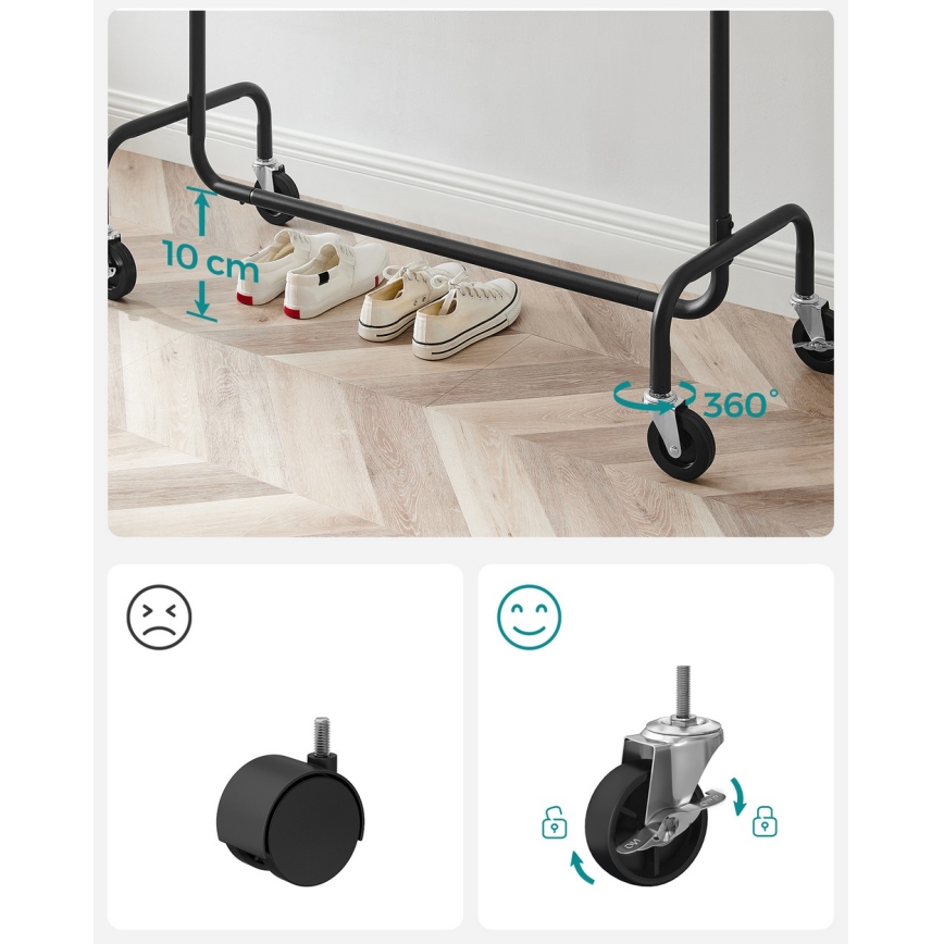 Mobilus rūbų stovas LINEA, juodas