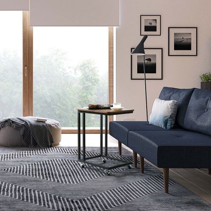 Mobilus šoninis staliukas ELDUR ruda/juoda