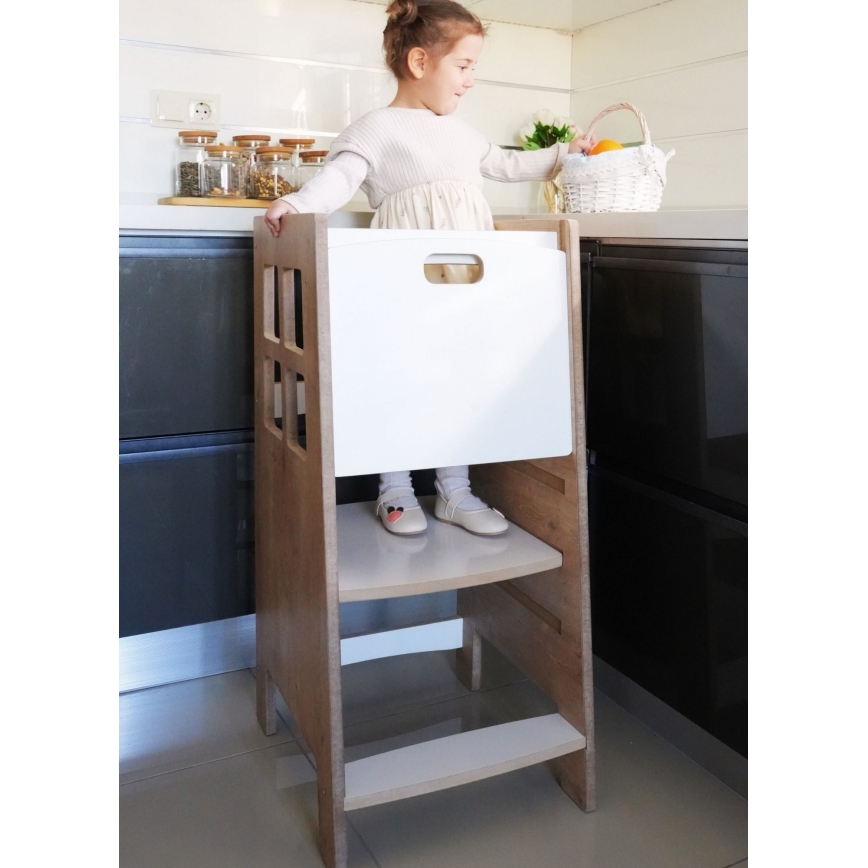 Mokymosi bokštelis KULE 90x50 cm rudas/baltas