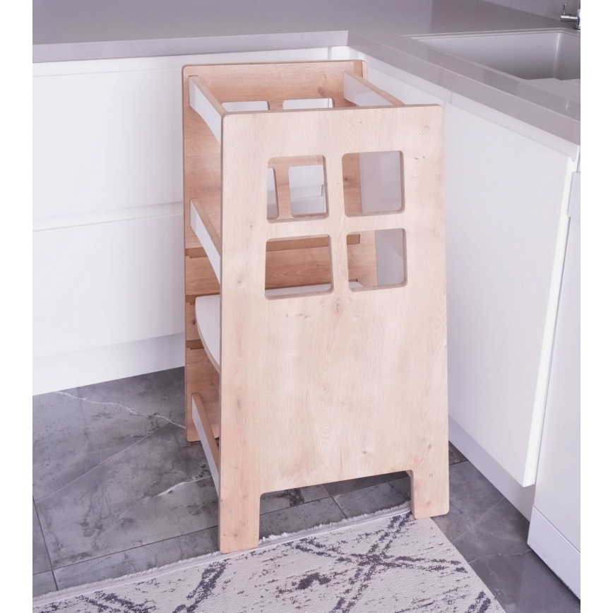Mokymosi bokštelis KULE 90x50 cm rudas/baltas