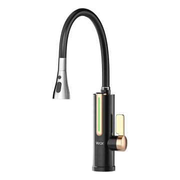 Momentinis vandens šildytuvas su LED ekranu 3000 W/230 V IPX4 juoda/auksinė