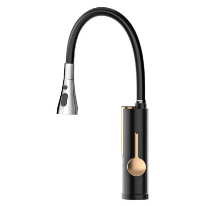 Momentinis vandens šildytuvas su LED ekranu 3000 W/230 V IPX4 juoda/auksinė