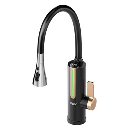 Momentinis vandens šildytuvas su LED ekranu 3000 W/230 V IPX4 juoda/auksinė