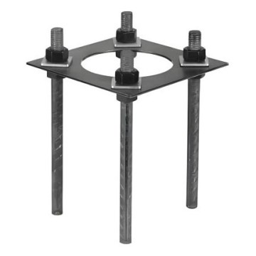 Montavimo pagrindas lauko apšvietimo stulpui BASE 20x20 cm juodas
