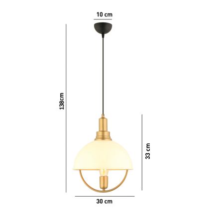 MONZA lubrikatorius 1xE27/40W/230V skersmuo 30 cm kreminis/auksinis