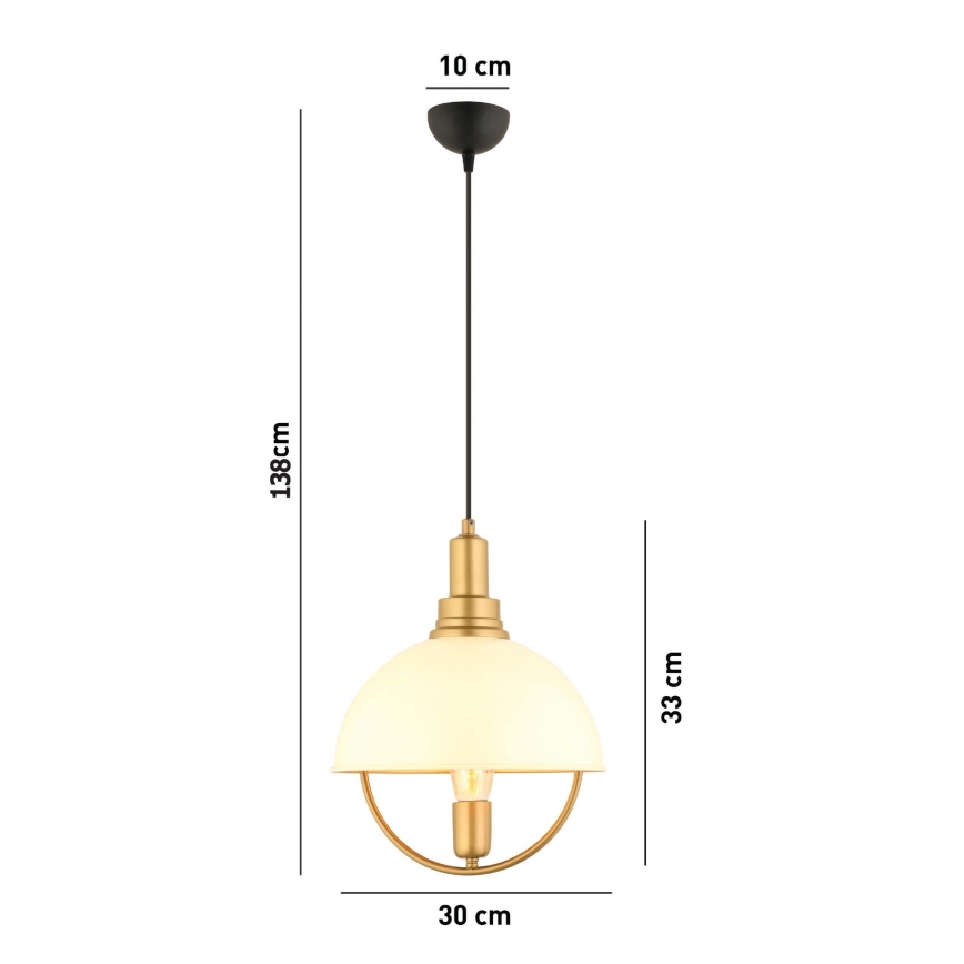 MONZA lubrikatorius 1xE27/40W/230V skersmuo 30 cm kreminis/auksinis