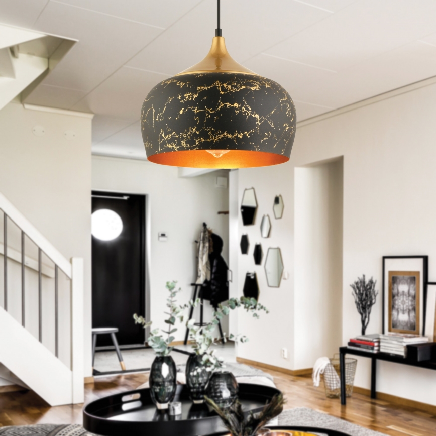 MONZA pakabinama lemputė 1xE27/40W/230V, skersmuo 30 cm, juoda/bronzinė