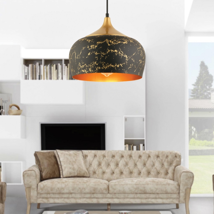 MONZA pakabinama lemputė 1xE27/40W/230V, skersmuo 30 cm, juoda/bronzinė