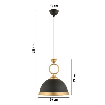 MONZA pakabinamas šviestuvas 1xE27/40W/230V skersmuo 30 cm juodas/bronzos