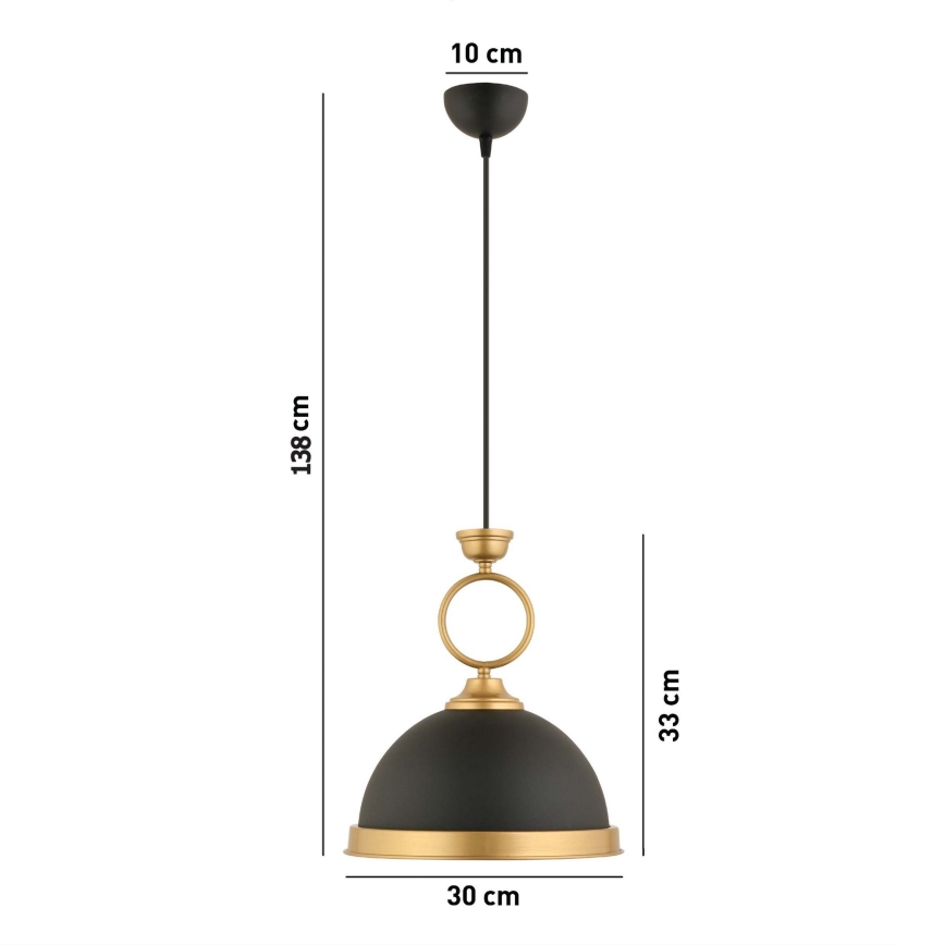 MONZA pakabinamas šviestuvas 1xE27/40W/230V skersmuo 30 cm juodas/bronzos