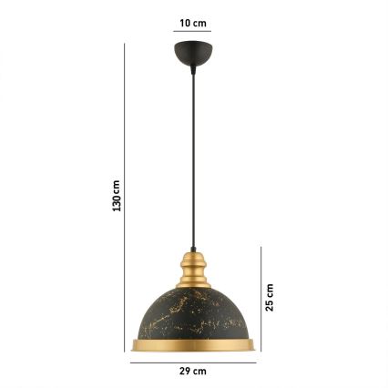 MONZA pakabinamas šviestuvas 1xE27/40W/230V Ø 29 cm juodas/bronzinis