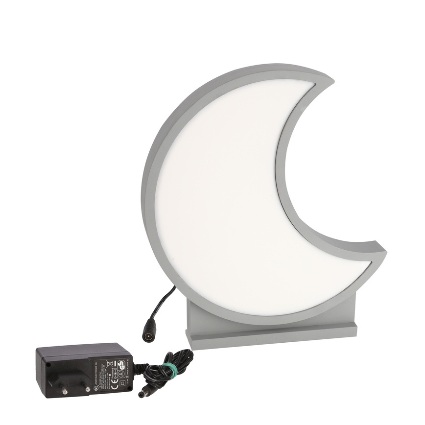 MOON LED 12W 230V pilka stalo lempa vaikams, pilka