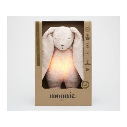 Moonie – Glaustynių draugas su melodija ir šviesa 2.0, triušiukas, ekologiškas rožinis