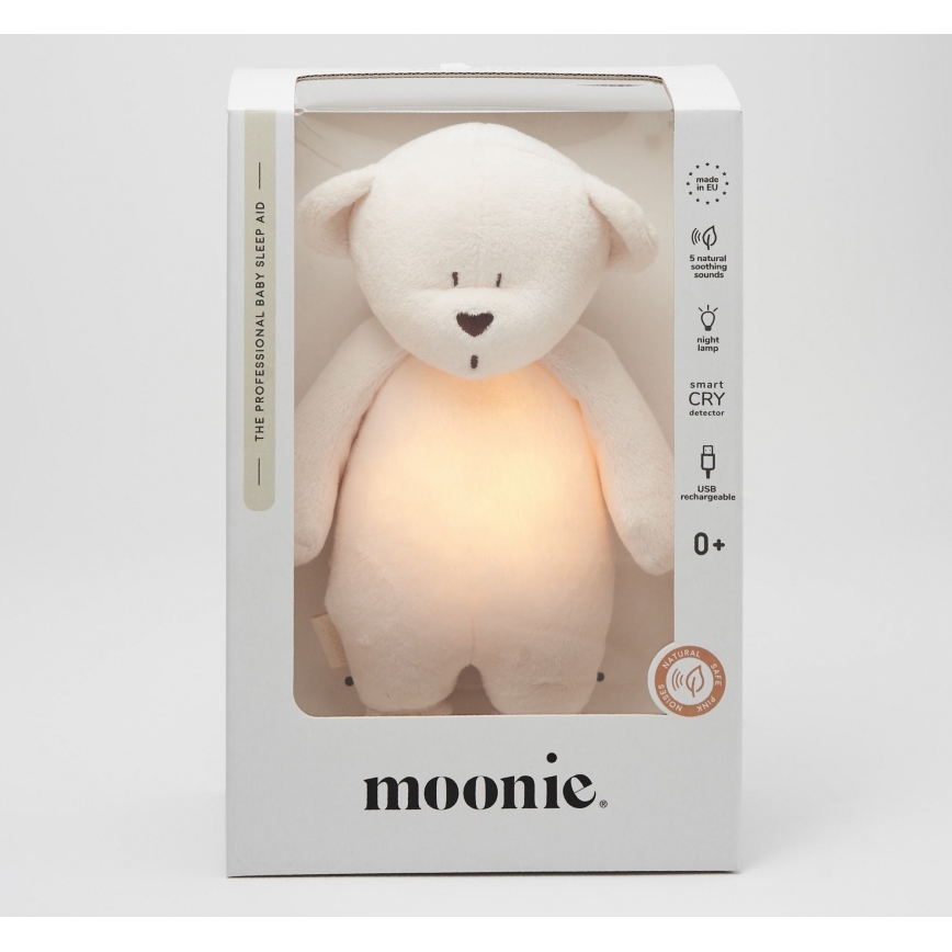 Moonie - Snuggle buddy su melodija ir šviesa meškiukas 2.0 cream