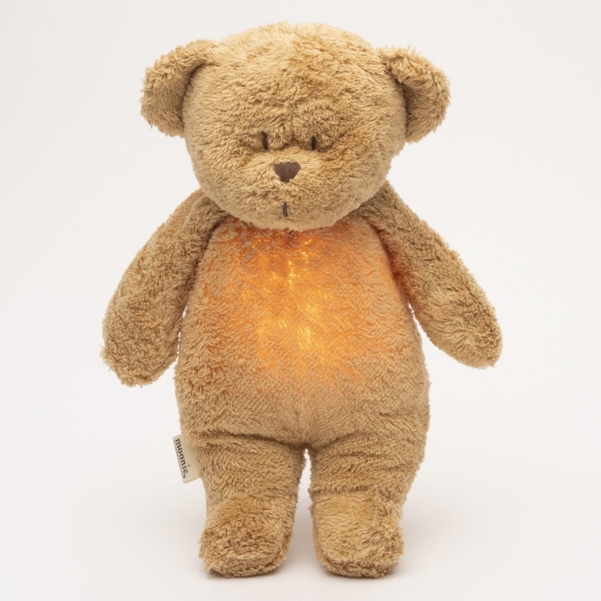 Moonie - Snuggle buddy su melodija ir šviesa meškiukas 2.0 organic cappuccino