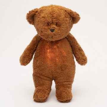 Moonie - Snuggle buddy su melodija ir šviesa meškiukas 2.0 organic caramel