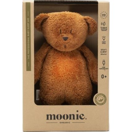 Moonie - Snuggle buddy su melodija ir šviesa meškiukas 2.0 organic caramel