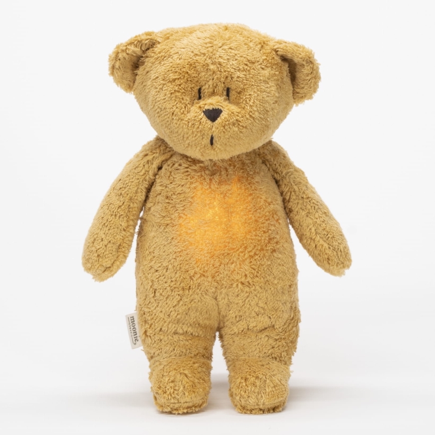 Moonie - Snuggle buddy su melodija ir šviesa meškiukas 2.0 organic medaus juostelės