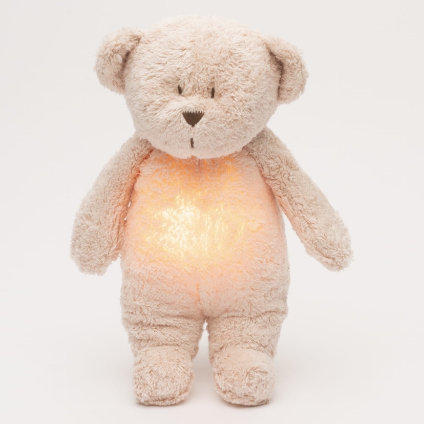 Moonie - Snuggle buddy su melodija ir šviesa meškiukas 2.0 organic rožė