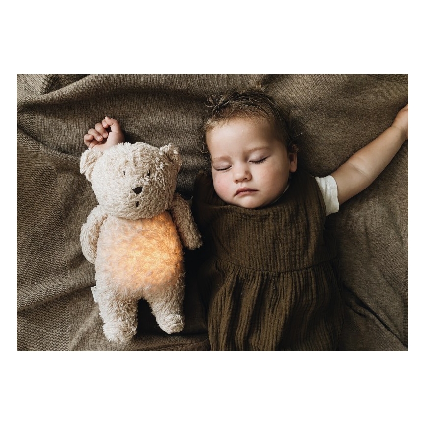 Moonie - Snuggle buddy su melodija ir šviesa meškiukas organic medaus juostelės natur