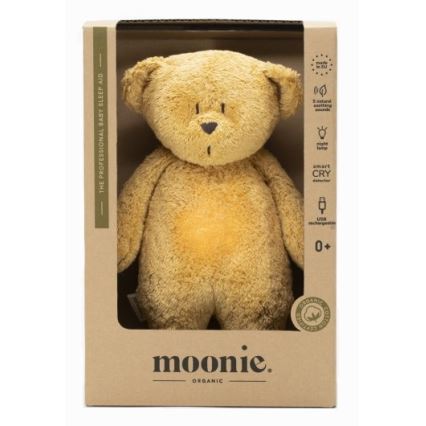 Moonie - Snuggle buddy su melodija ir šviesa meškiukas organic medaus juostelės natur