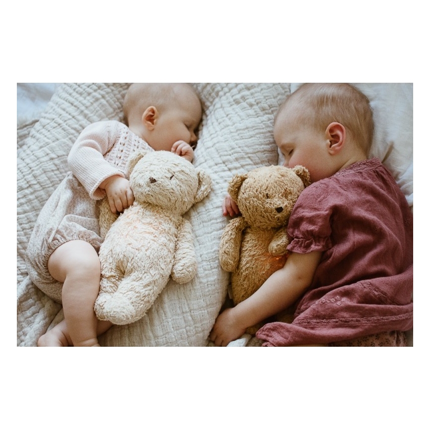 Moonie - Snuggle buddy su melodija ir šviesa meškiukas organic rožė natur