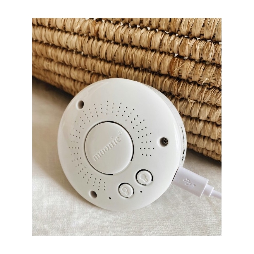 Moonie - Snuggle buddy su melodija ir šviesa meškiukas organic rožė natur