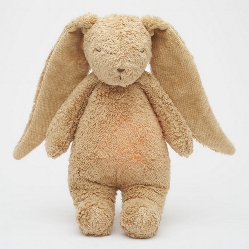 Moonie - Snuggle buddy su melodija ir šviesa zuikis 2.0 organic cappuccino