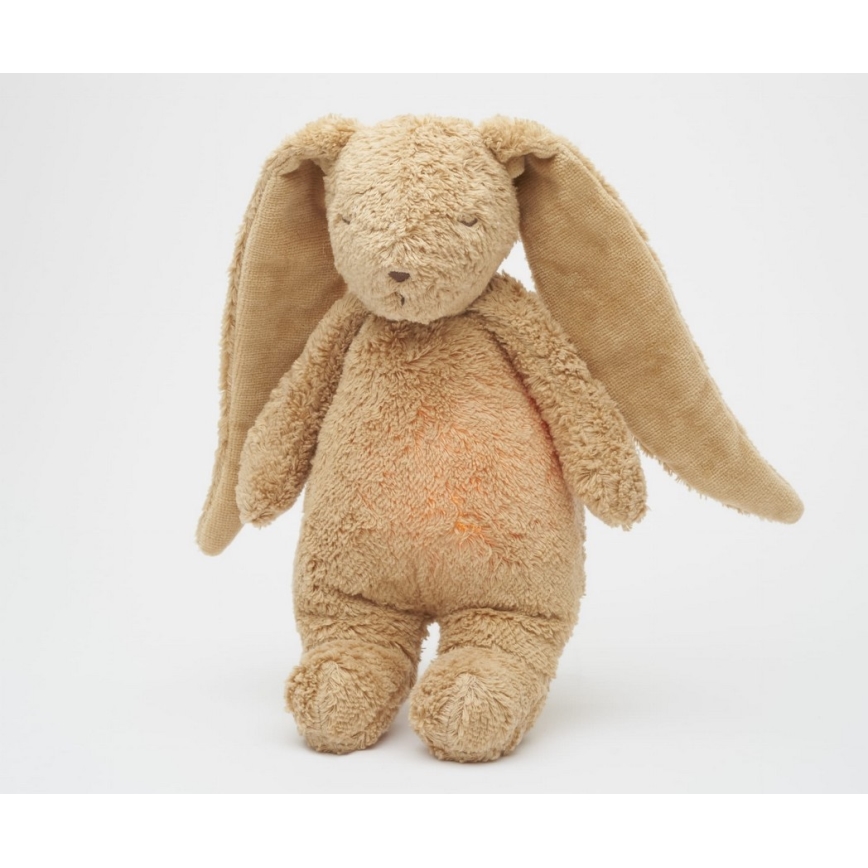 Moonie - Snuggle buddy su melodija ir šviesa zuikis 2.0 organic cappuccino