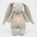 Moonie - Snuggle buddy su melodija ir šviesa zuikis 2.0 organic pilka