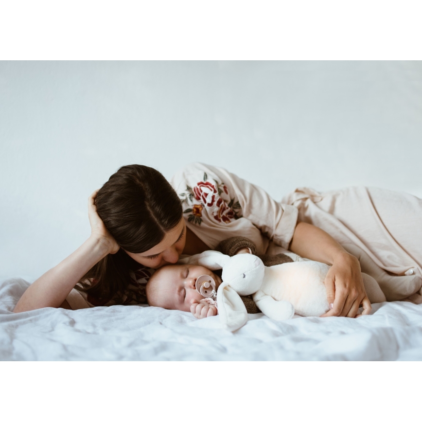 Moonie - Snuggle buddy su melodija ir šviesa zuikis 2.0 organic polar