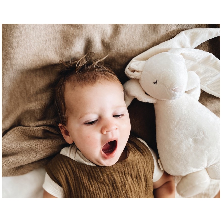 Moonie - Snuggle buddy su melodija ir šviesa zuikis 2.0 organic Smėlis
