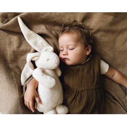 Moonie - Snuggle buddy su melodija ir šviesa zuikis 2.0 organic Smėlis