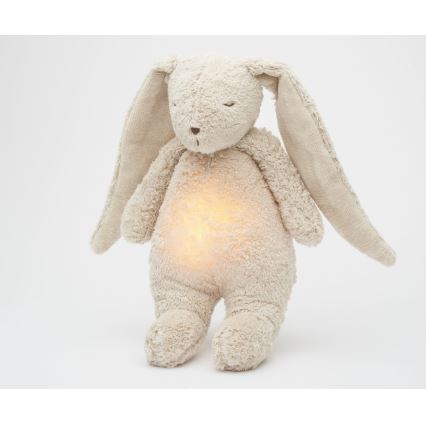 Moonie - Snuggle buddy su melodija ir šviesa zuikis 2.0 organic Smėlis