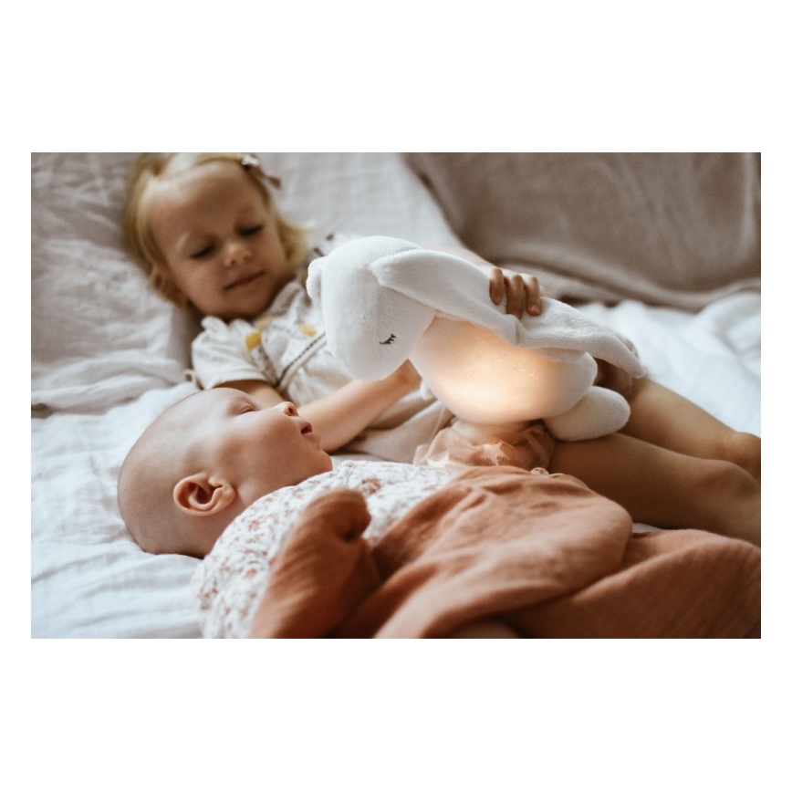 Moonie - Snuggle buddy su melodija ir šviesa zuikis powder