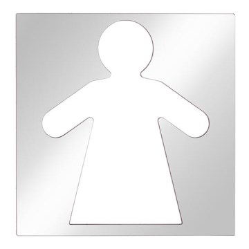 Moterų piktograma 12x12 cm, nerūdijančio plieno/sidabrinė