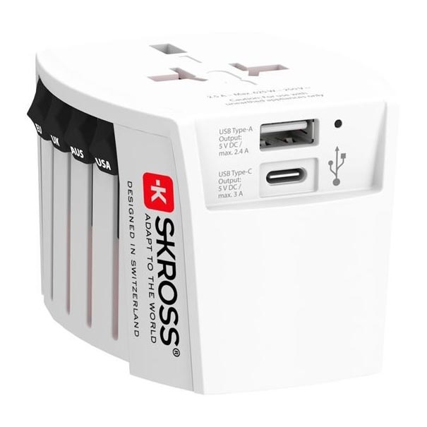 MUV kelioninis AC USB įkroviklis, USB-A + USB-C, 15W
