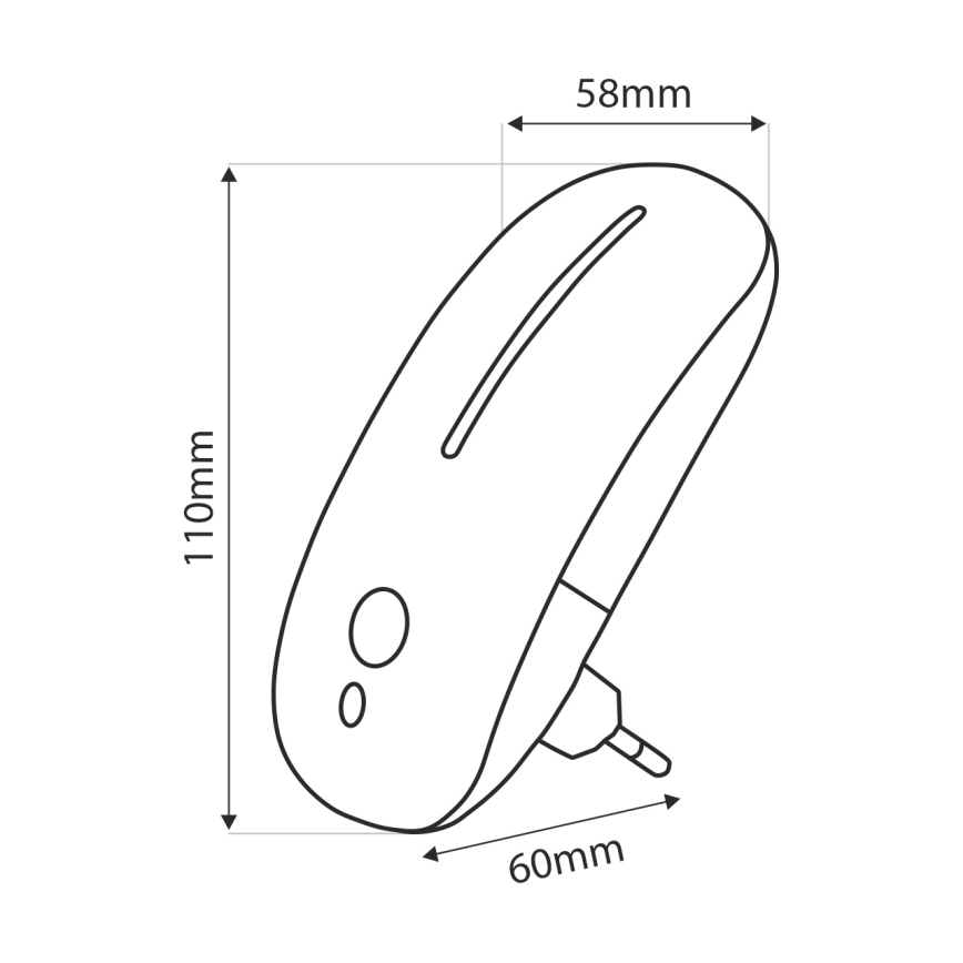 Naktinė LED lemputė su jutikliu LED/1W/230V balta