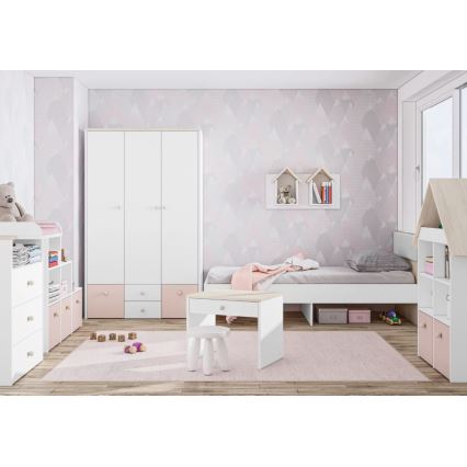 Naktinė spintelė BUBO 58x69 cm balta/šviesus bukas