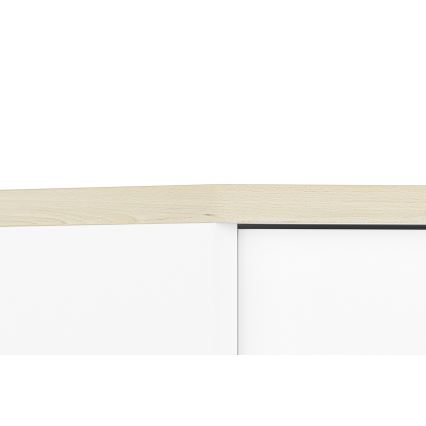 Naktinė spintelė BUBO 58x69 cm balta/šviesus bukas