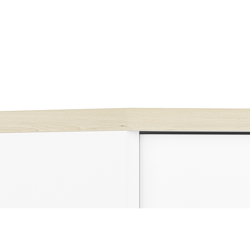 Naktinė spintelė BUBO 58x69 cm balta/šviesus bukas