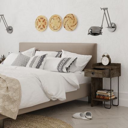 Naktinė spintelė CACTUS 60x29,5 cm ruda/juoda