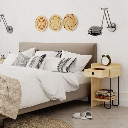 Naktinė spintelė CACTUS 60x29,5 cm smėlio/juoda