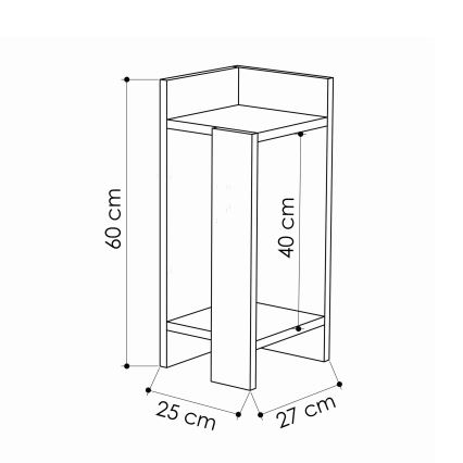 Naktinė spintelė ELOS 60x25 cm ruda/antracito spalvos