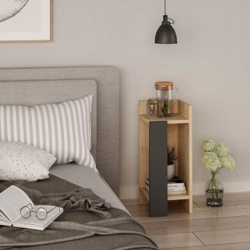 Naktinė spintelė ELOS 60x25 cm ruda/antracito spalvos