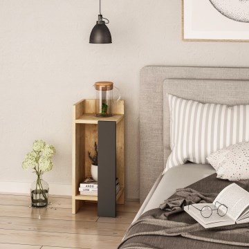 Naktinė spintelė ELOS 60x25 cm ruda/antracito spalvos