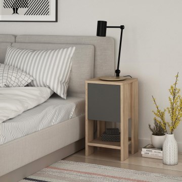 Naktinė spintelė EMA 55x30 cm ruda/pilka