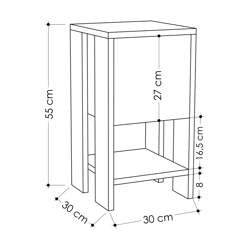 Naktinė spintelė EMA 55x30 cm ruda/pilka