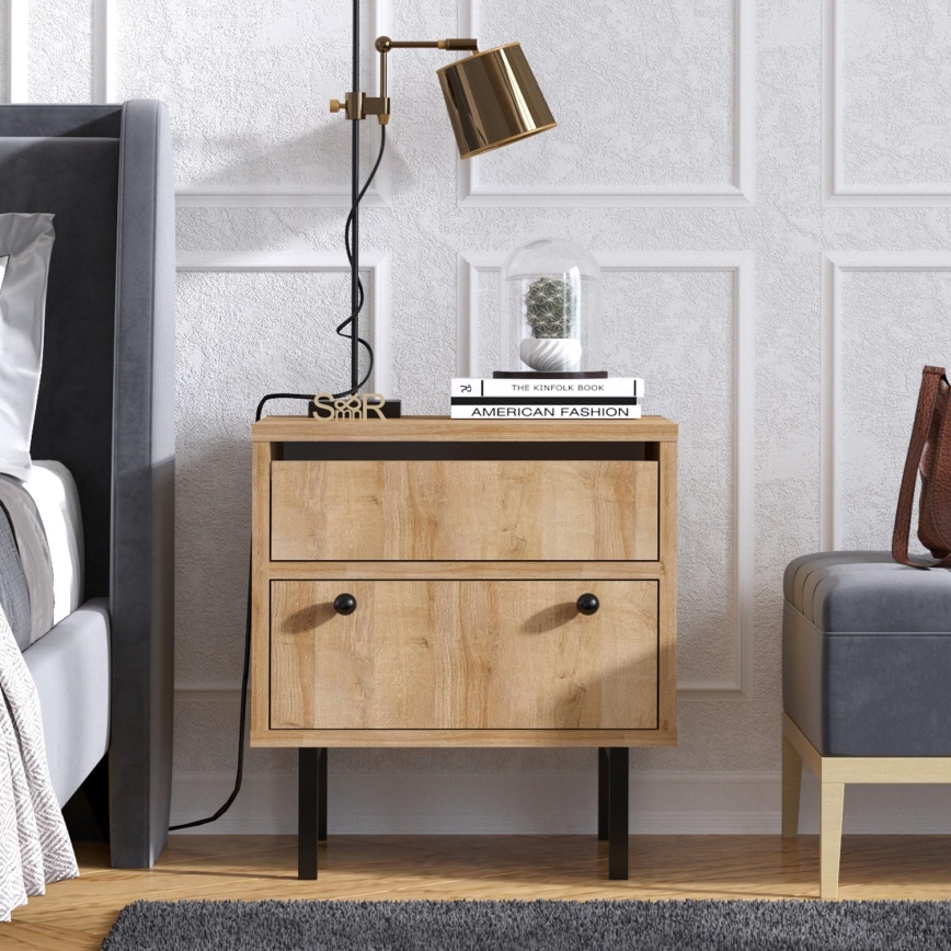 Naktinė spintelė PEDRO 40x45 cm ruda