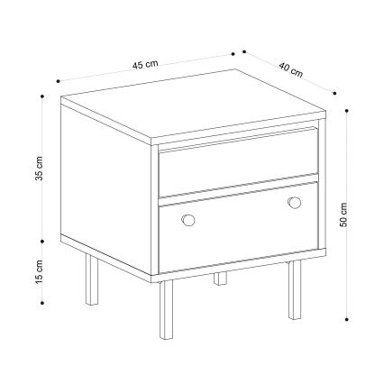 Naktinė spintelė PEDRO 40x45 cm ruda